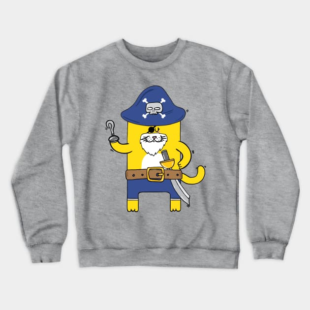 Pirate Meow Crewneck Sweatshirt by adrianserghie